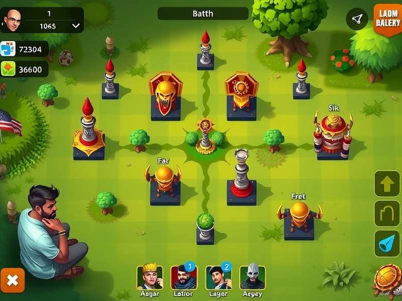 Advanced strategy layout for Green Realm Defender showing optimal tower placement